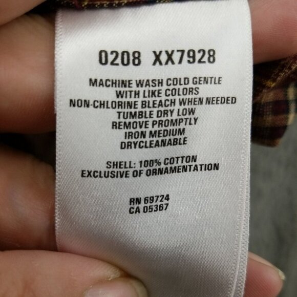 Columbia Shirt Mens 2XL Red Brown Plaid Button Down 100% Cotton Long Sleeve - Picture 6 of 7